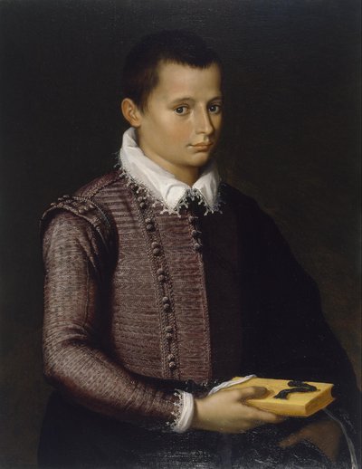 Onbekende Italiaan - Portret van een Jongen met een Boek door Unbekannt Unbekannt